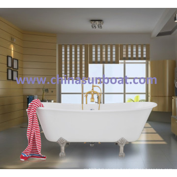 Cast Iron Bathtub Independent Enamel Bathtub European Classical Double Deepening Enamel Bathtub